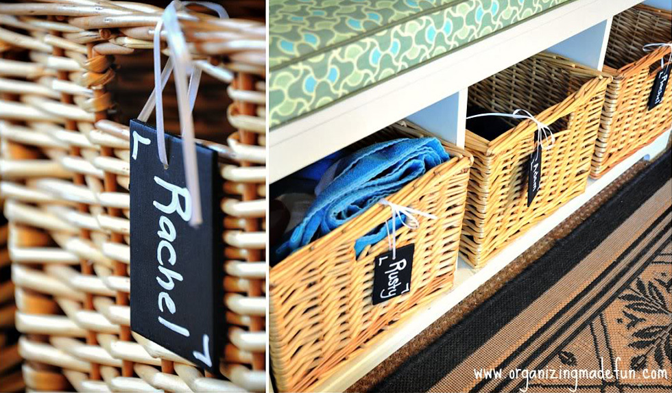 Personalized baskets for children's belongings