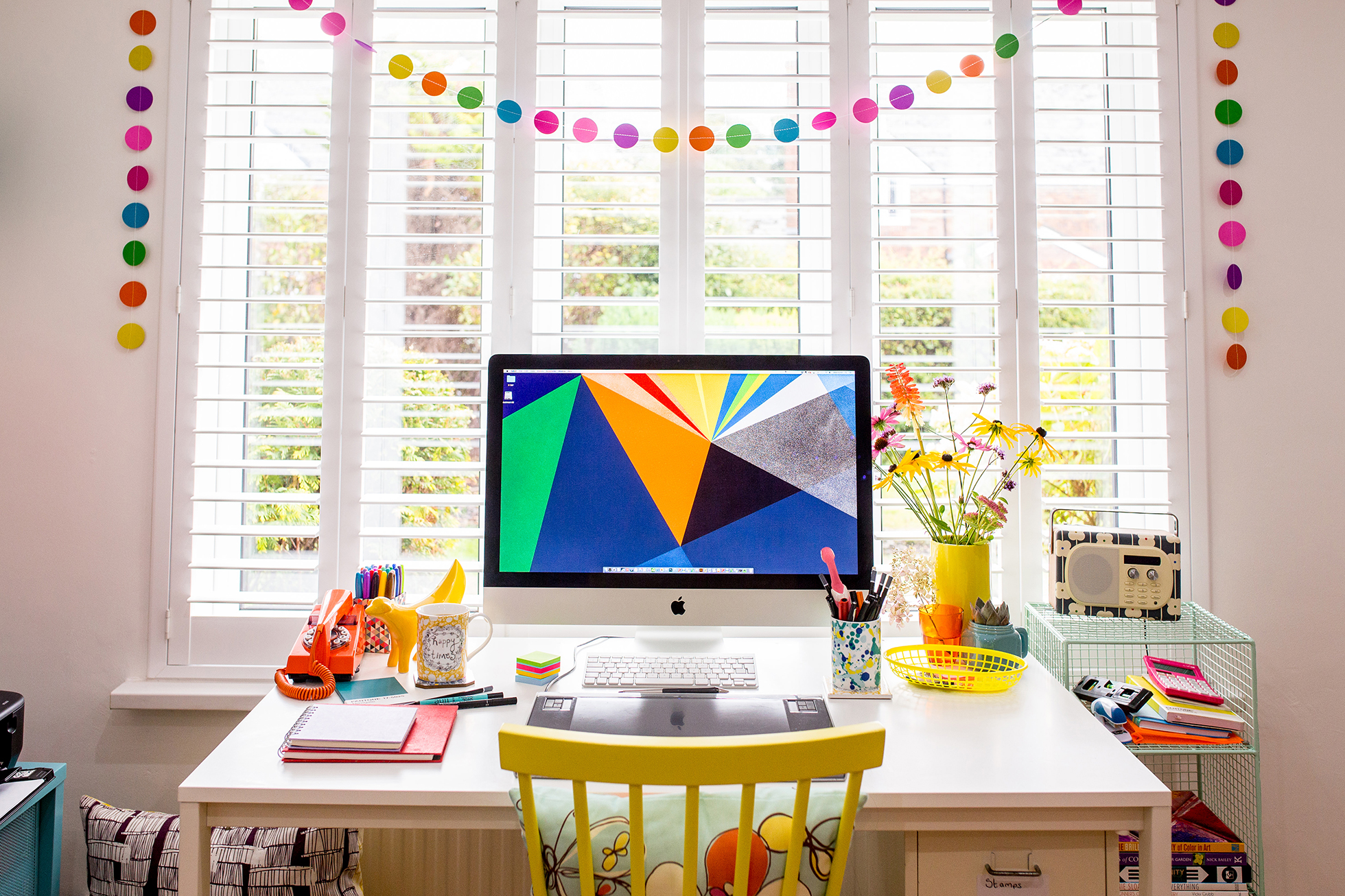 Colorful desktop | Home Improvement Trends | Home Office