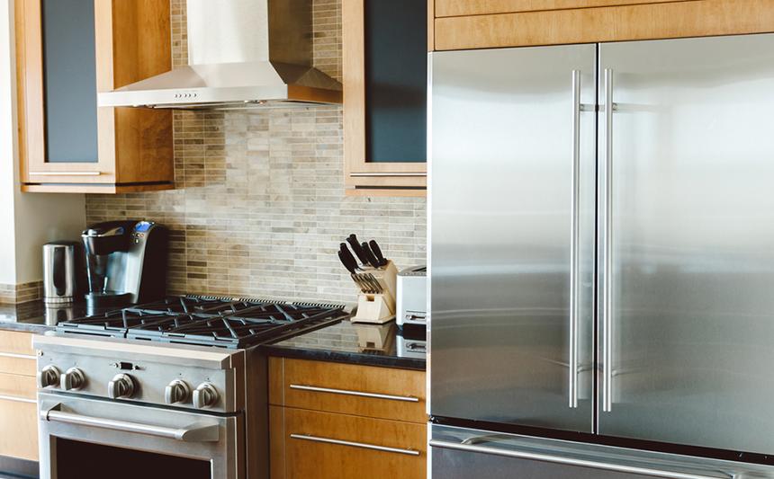 Range hood in a home kitchen